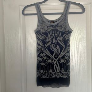 Famous designer silkscreen print tank top in a small.